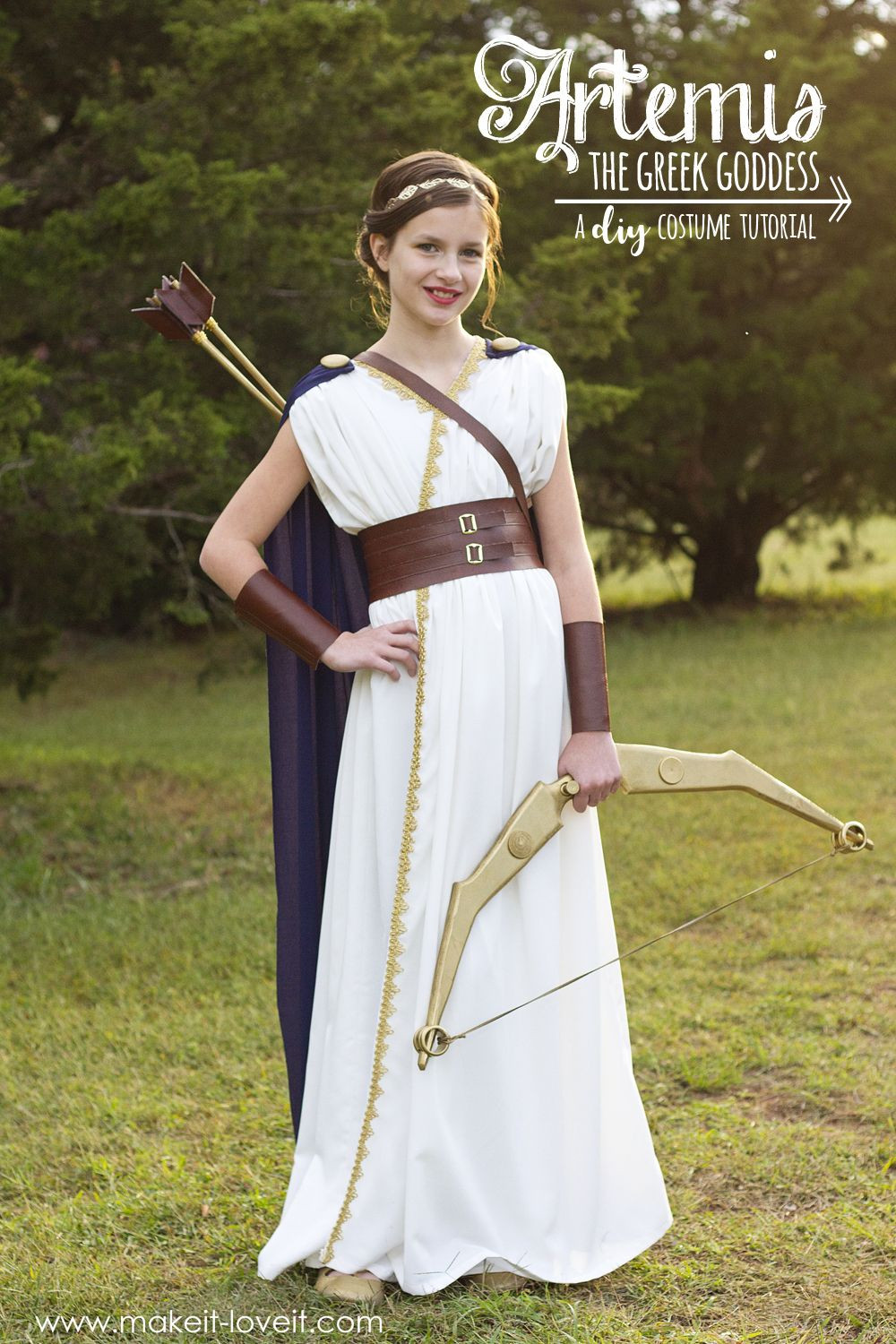 Athena Costume DIY
 DIY Greek Goddess Costume ARTEMIS With images