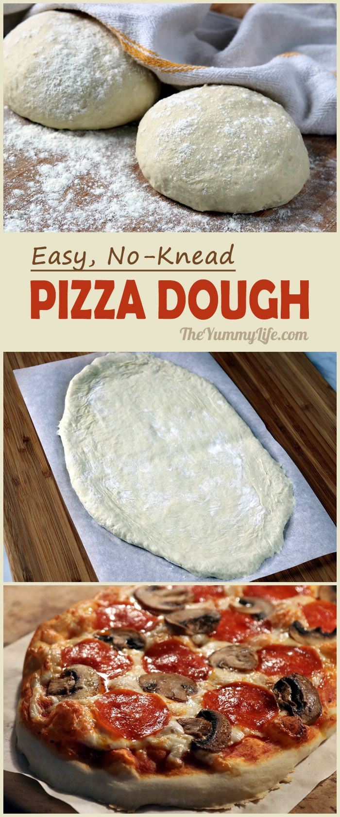 Authentic Italian Pizza Dough Recipe
 No Knead Pizza Dough