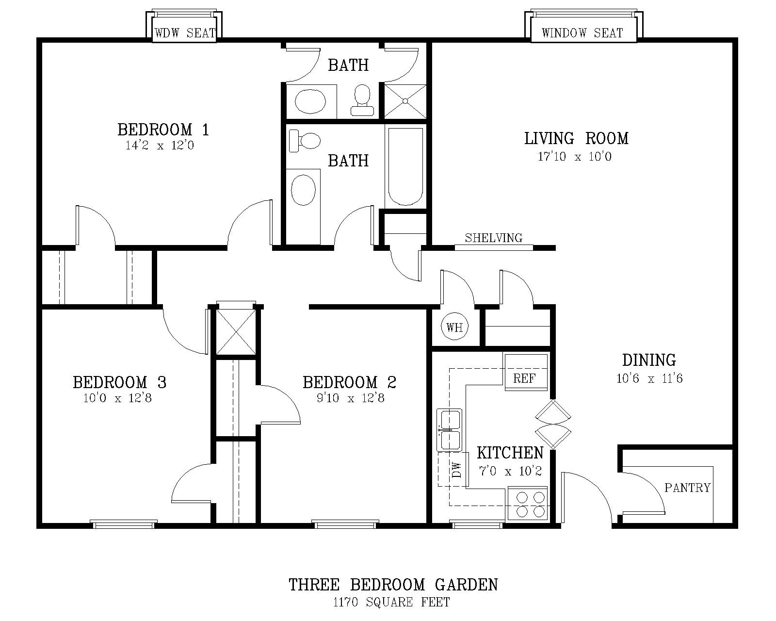 Average Bedroom Dimensions
 15 Fresh Average 3 Bedroom House Size Home Plans