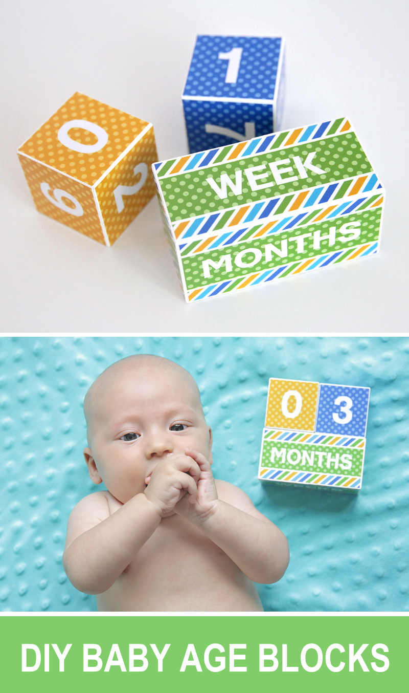 Baby Age Blocks DIY
 SugarPickle Designs DIY wooden baby age blocks