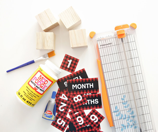 Baby Age Blocks DIY
 SugarPickle Designs DIY wooden baby age blocks
