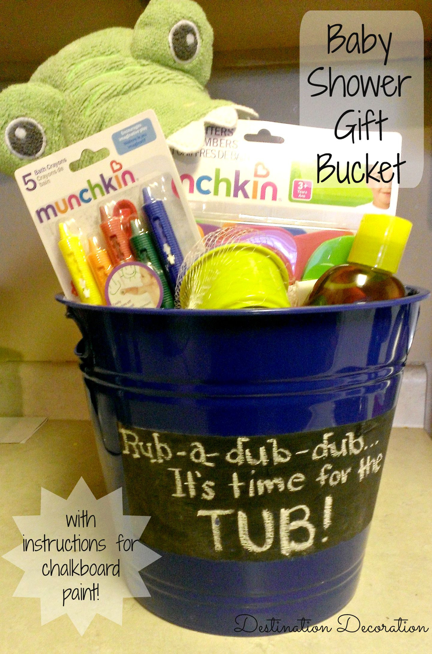 Baby Bath Gift Ideas
 Baby Shower Gift Bucket with Chalkboard Paint