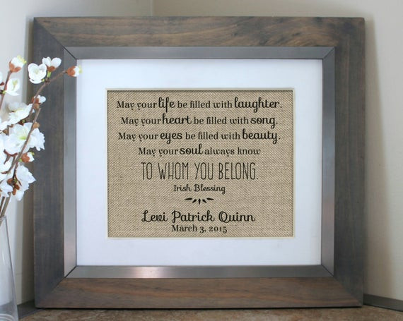 Baby Blessing Gift Ideas
 Irish Blessing Baby Nursery Decor Personalized Baby Shower
