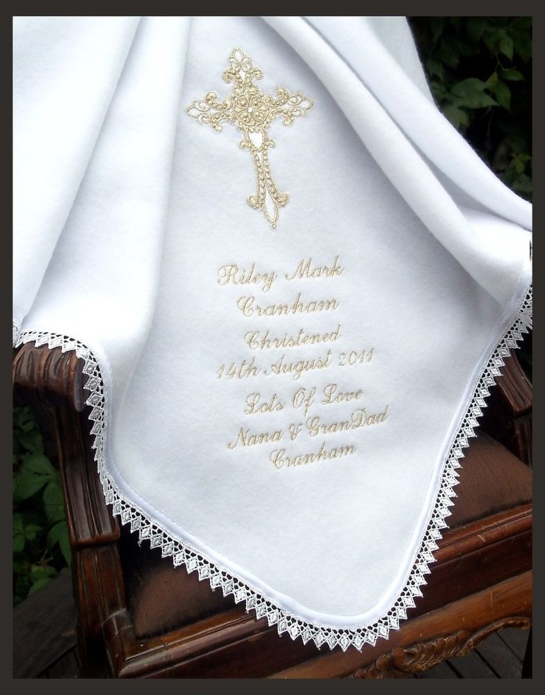 Baby Boy Christening Gift Ideas
 BAPTISM BAPTIZM Christening PERSONALISED embroidered white