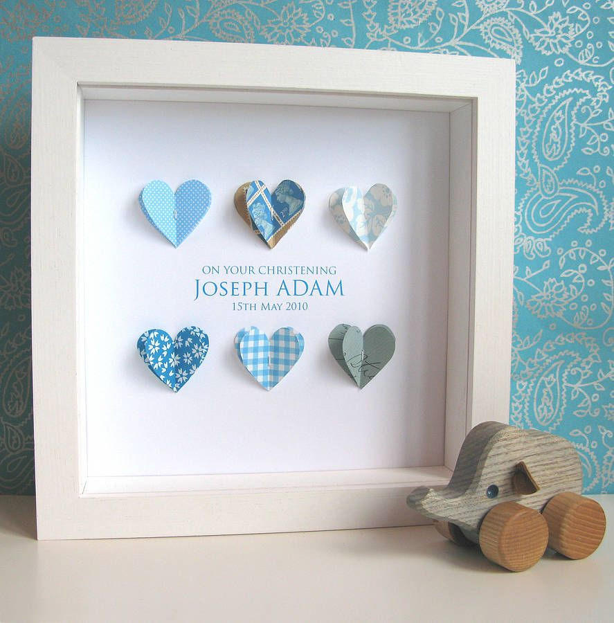 Baby Boy Christening Gift Ideas
 Personalised Christening Paper Hearts