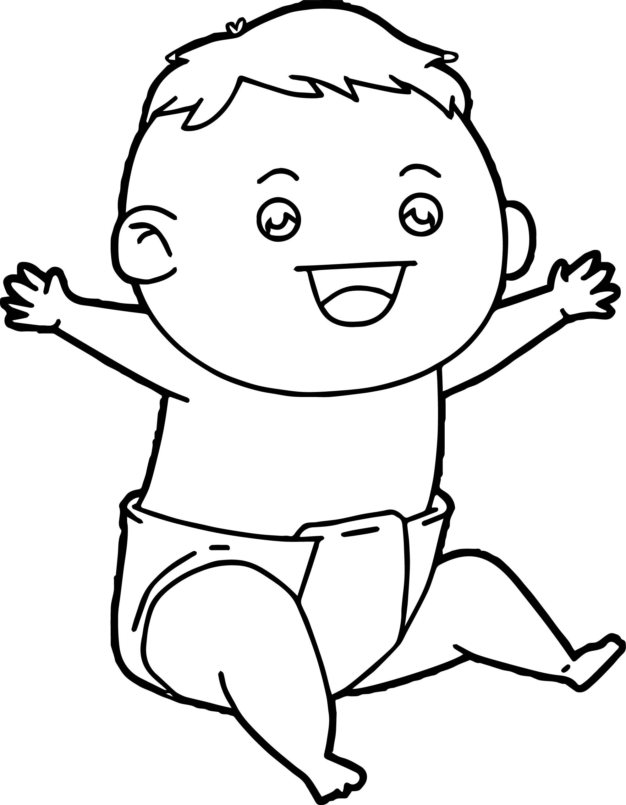 Baby Boy Coloring Pages
 Happy Baby Boy Coloring Page