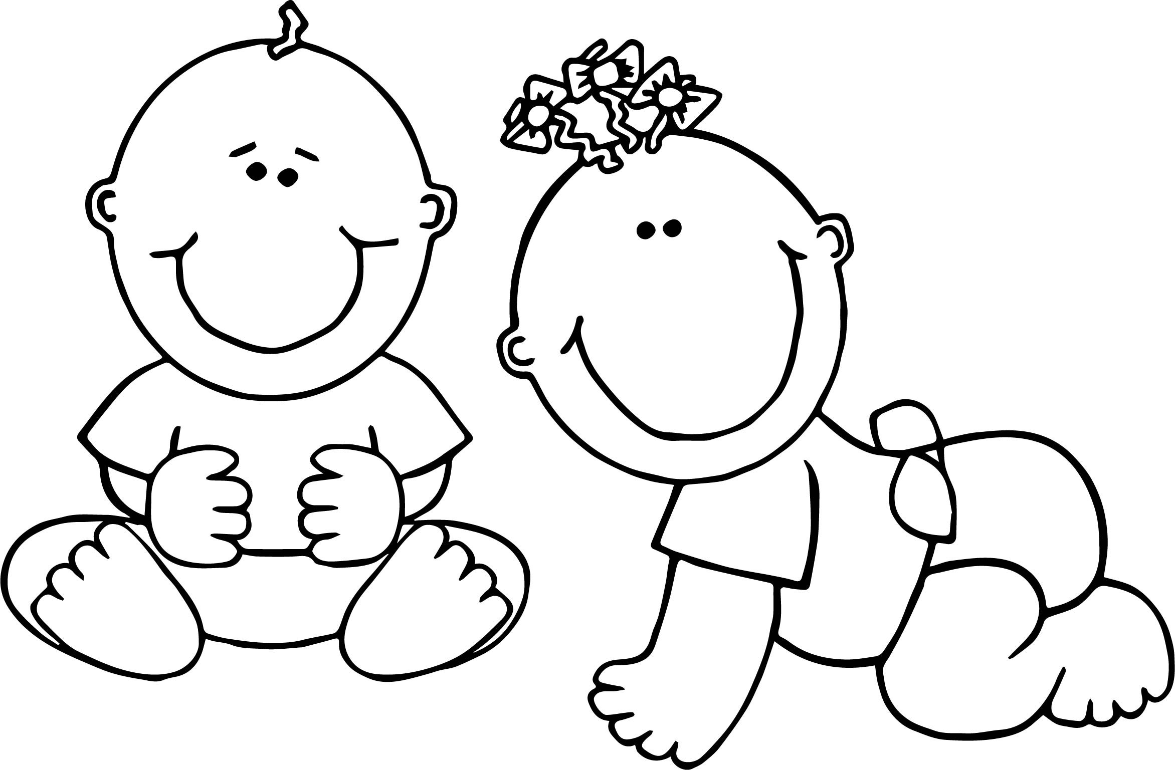 Baby Boy Coloring Pages
 Two Baby Boy Coloring Page
