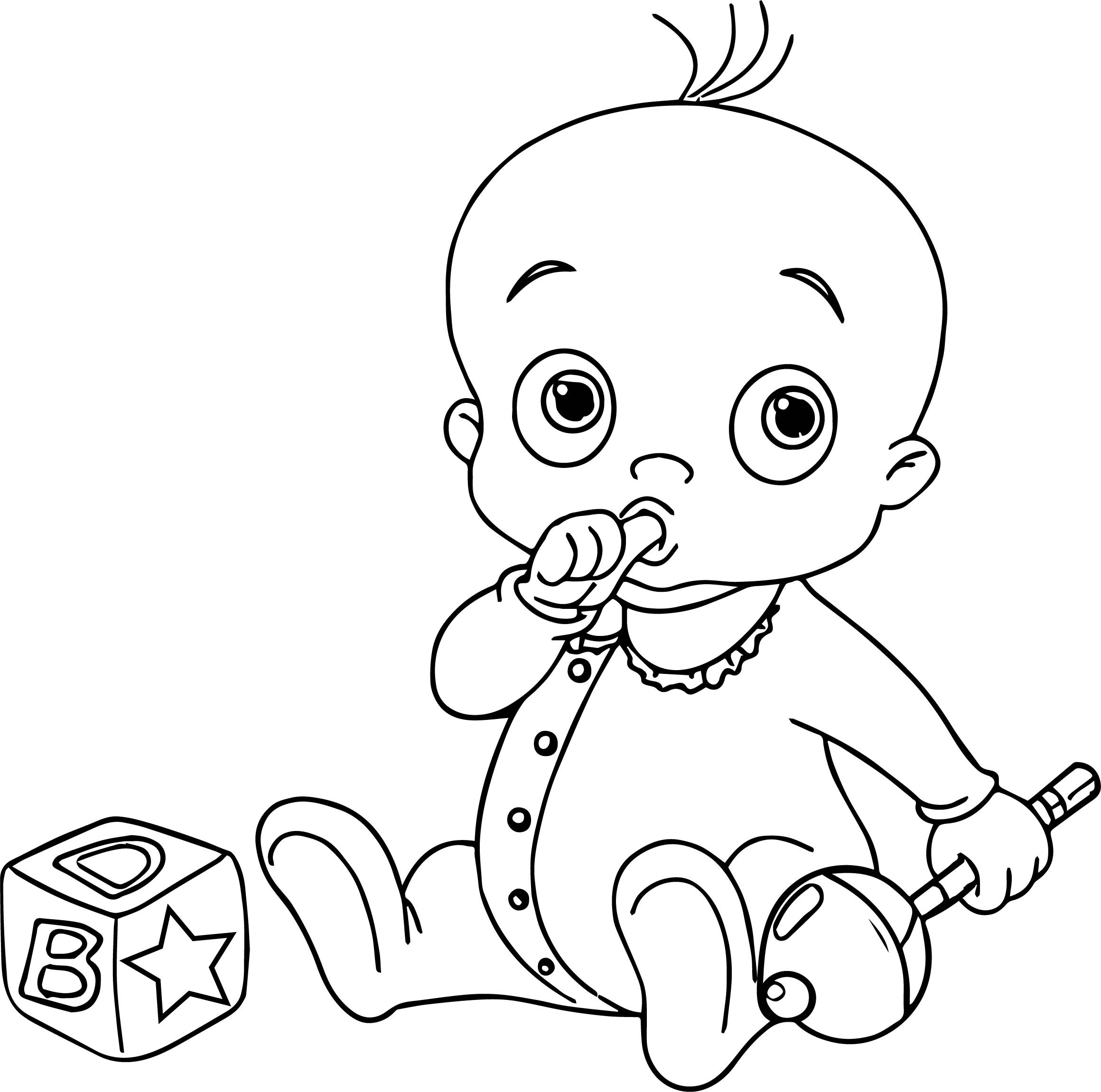 Baby Boy Coloring Pages
 New Boy Baby Coloring Page