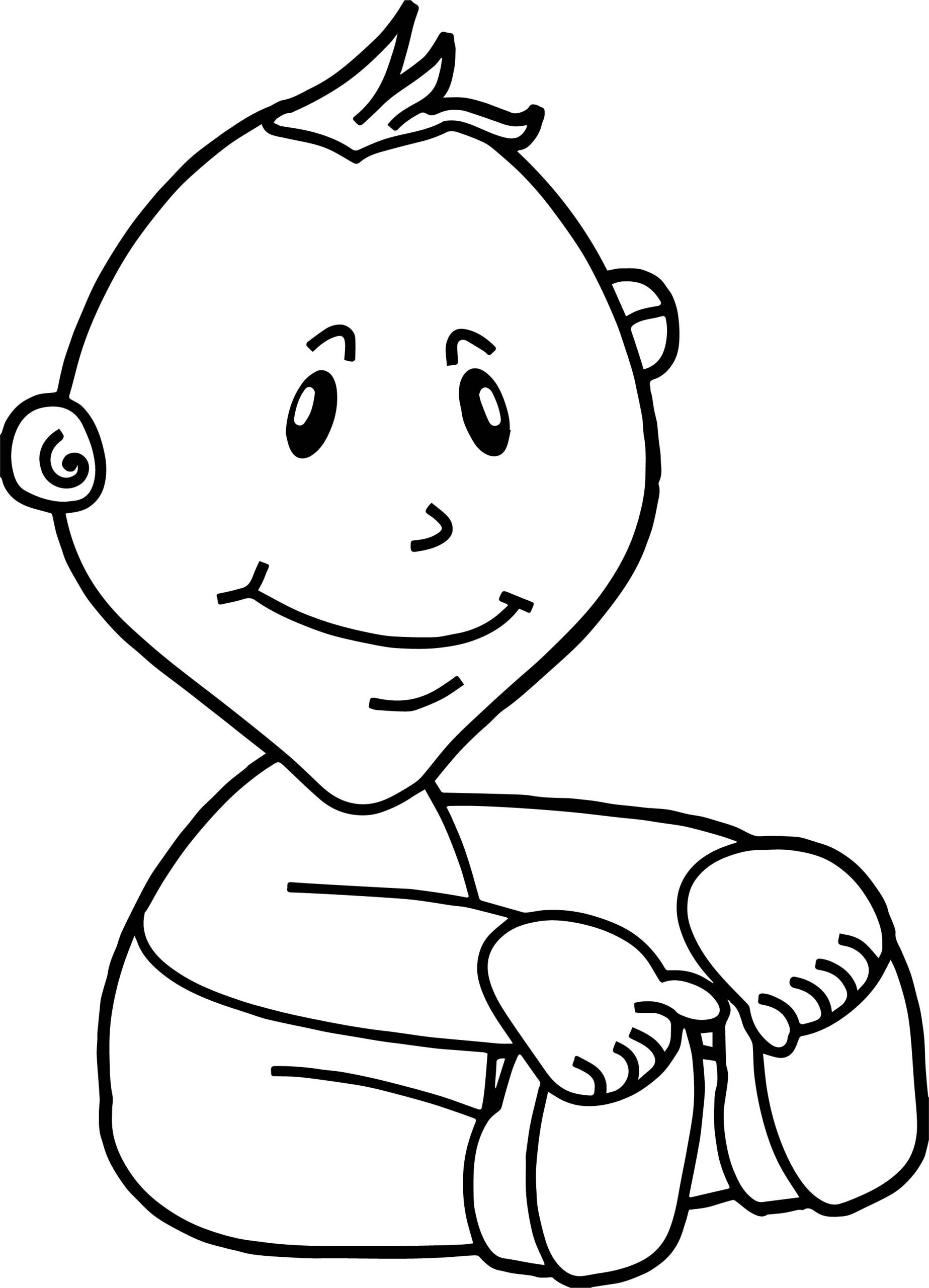 Baby Boy Coloring Pages
 Baby Boy Staying Coloring Page