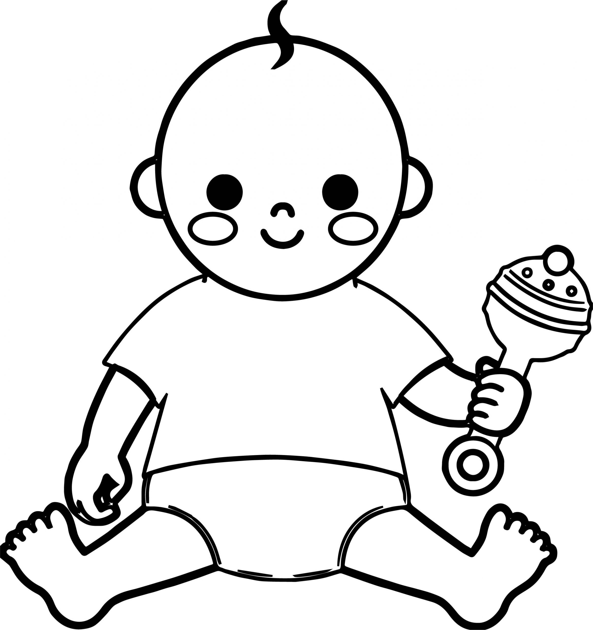 Baby Boy Coloring Pages
 Baby Boy And Toy Coloring Page