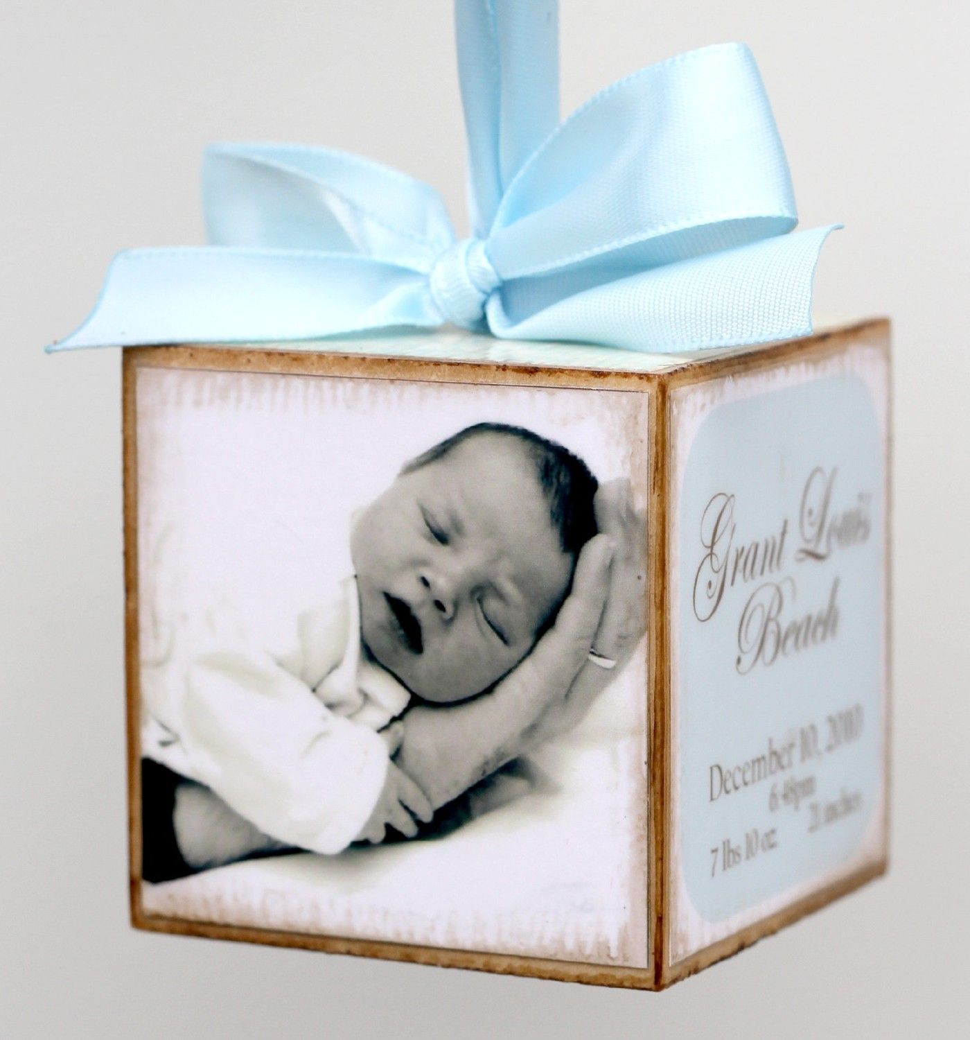 Baby Boy First Christmas Gift Ideas
 Personalized Hanging Baby Block cute ornament idea