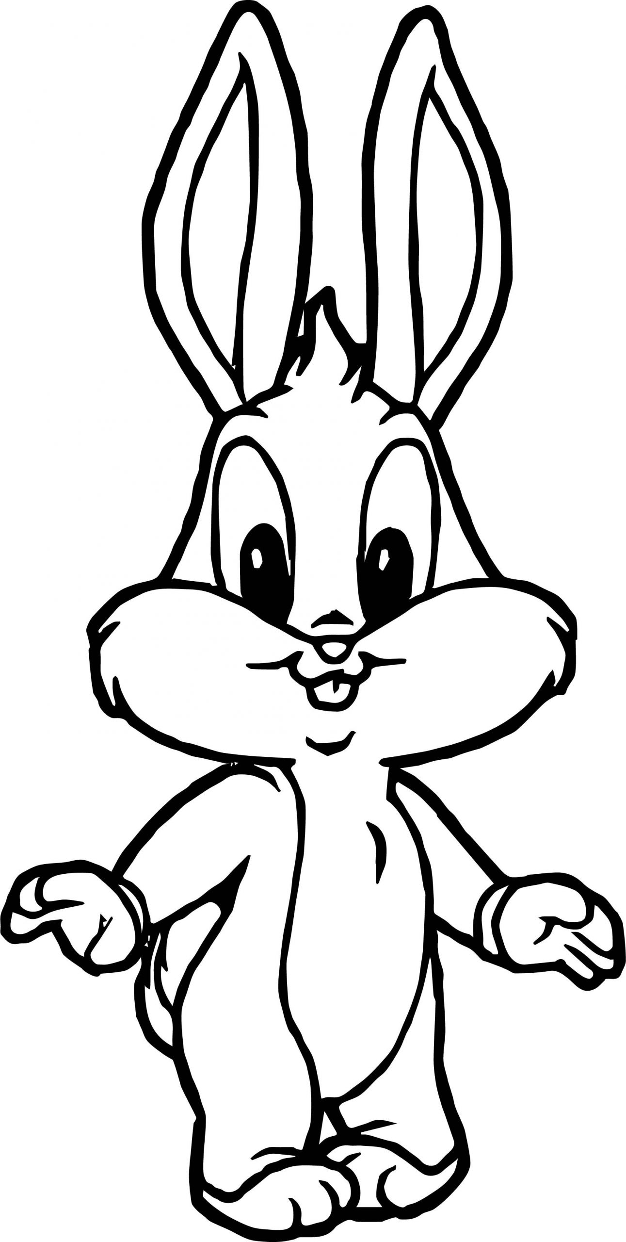 Baby Bunny Coloring Page
 Cute Front View Baby Bugs Bunny Coloring Page