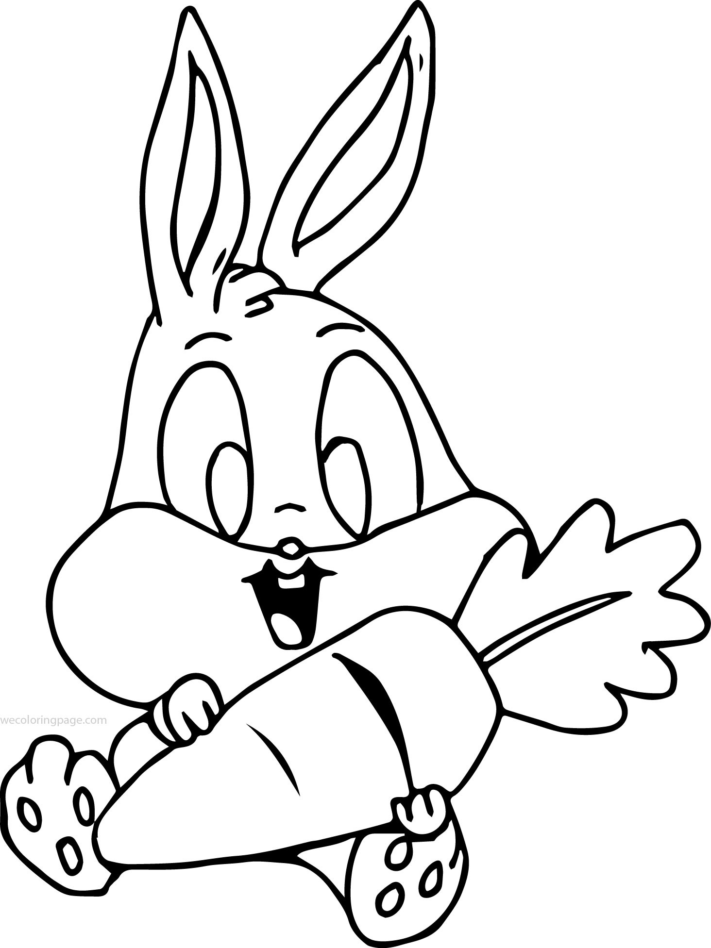 Baby Bunny Coloring Page
 Baby Bugs Bunny Holding Carrot Coloring Page