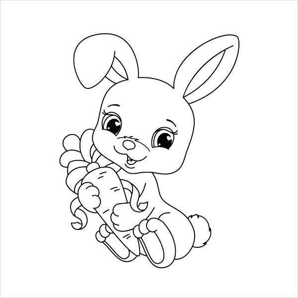 Baby Bunny Coloring Page
 FREE 9 Bunny Coloring Pages in AI