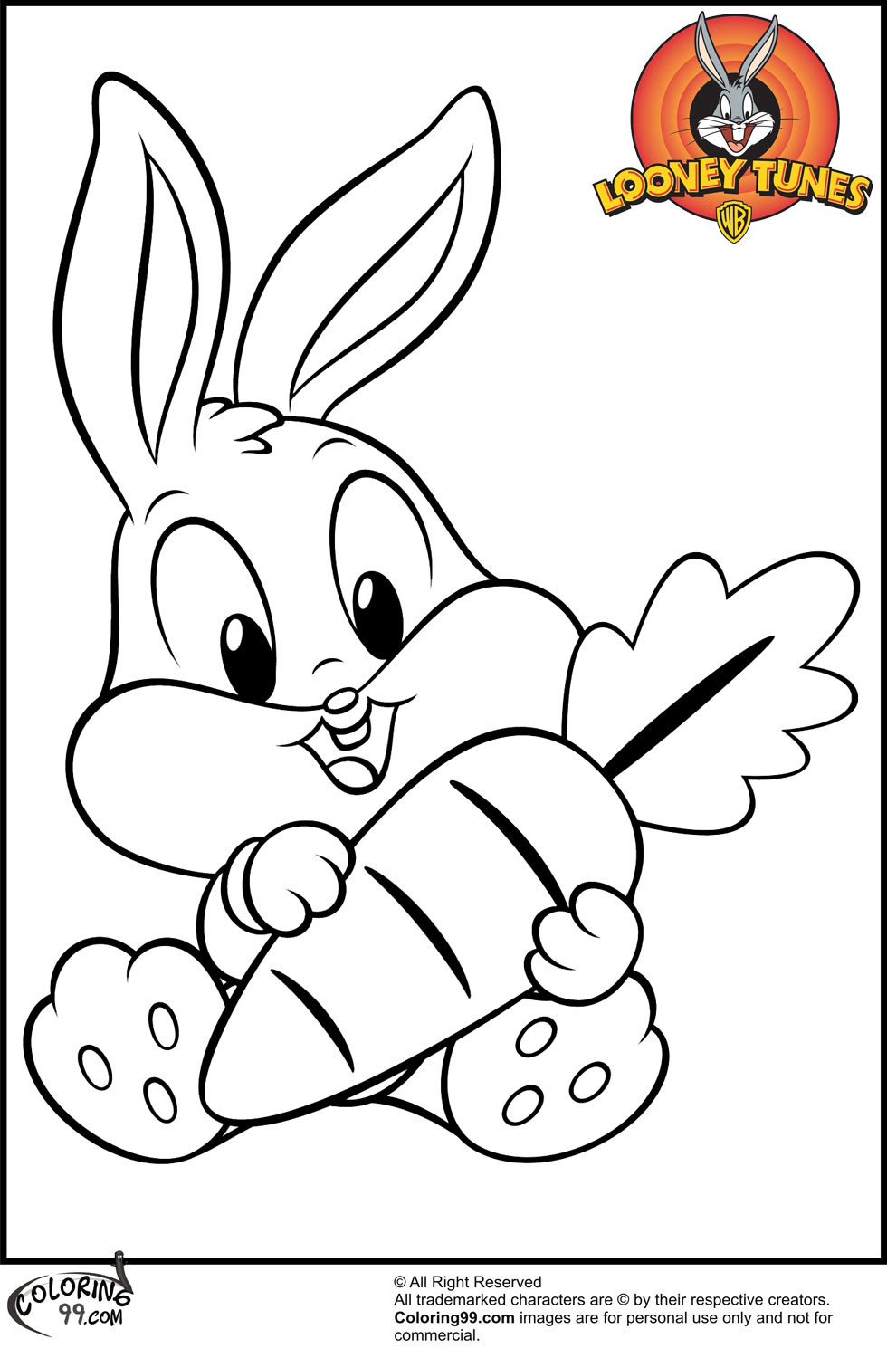 Baby Coloring Sheets
 Baby Bugs Bunny Coloring Pages