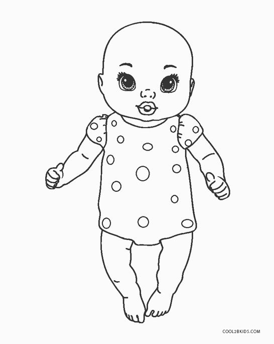 Baby Doll Coloring Page
 Free Printable Baby Coloring Pages For Kids