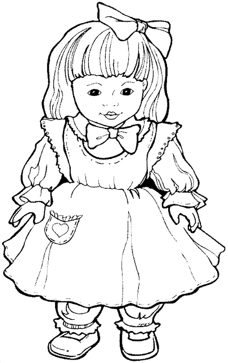 Baby Doll Coloring Page
 Dolls Coloring Pages