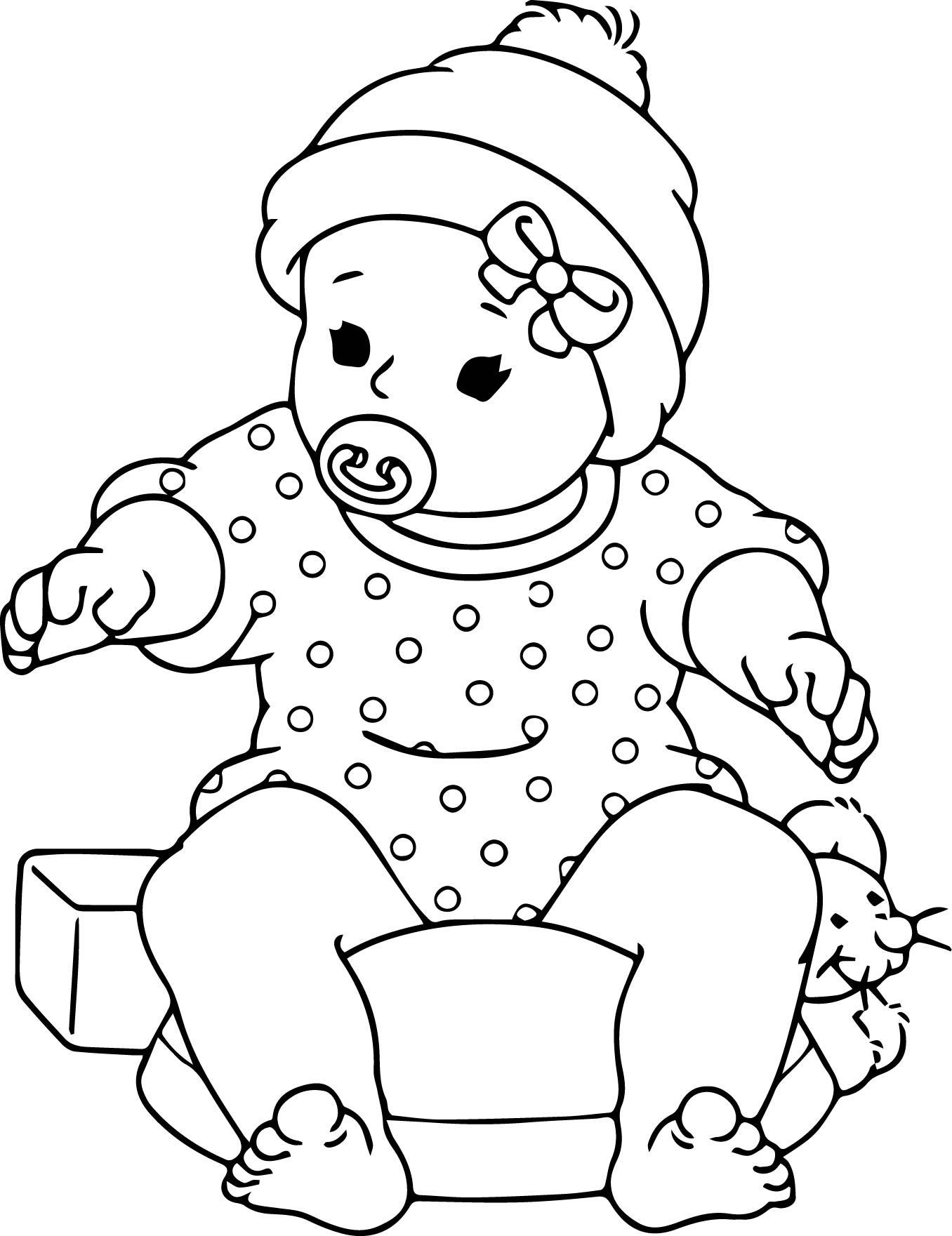 Baby Doll Coloring Pages
 Free Printable Baby Doll Coloring Pages Throughout Inside