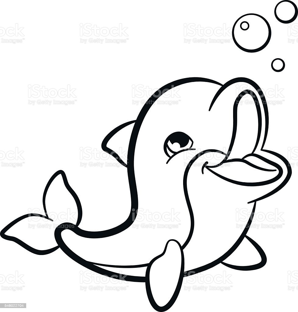 Baby Dolphin Coloring Pages
 Coloring Pages Marine Wild Animals Little Cute Baby