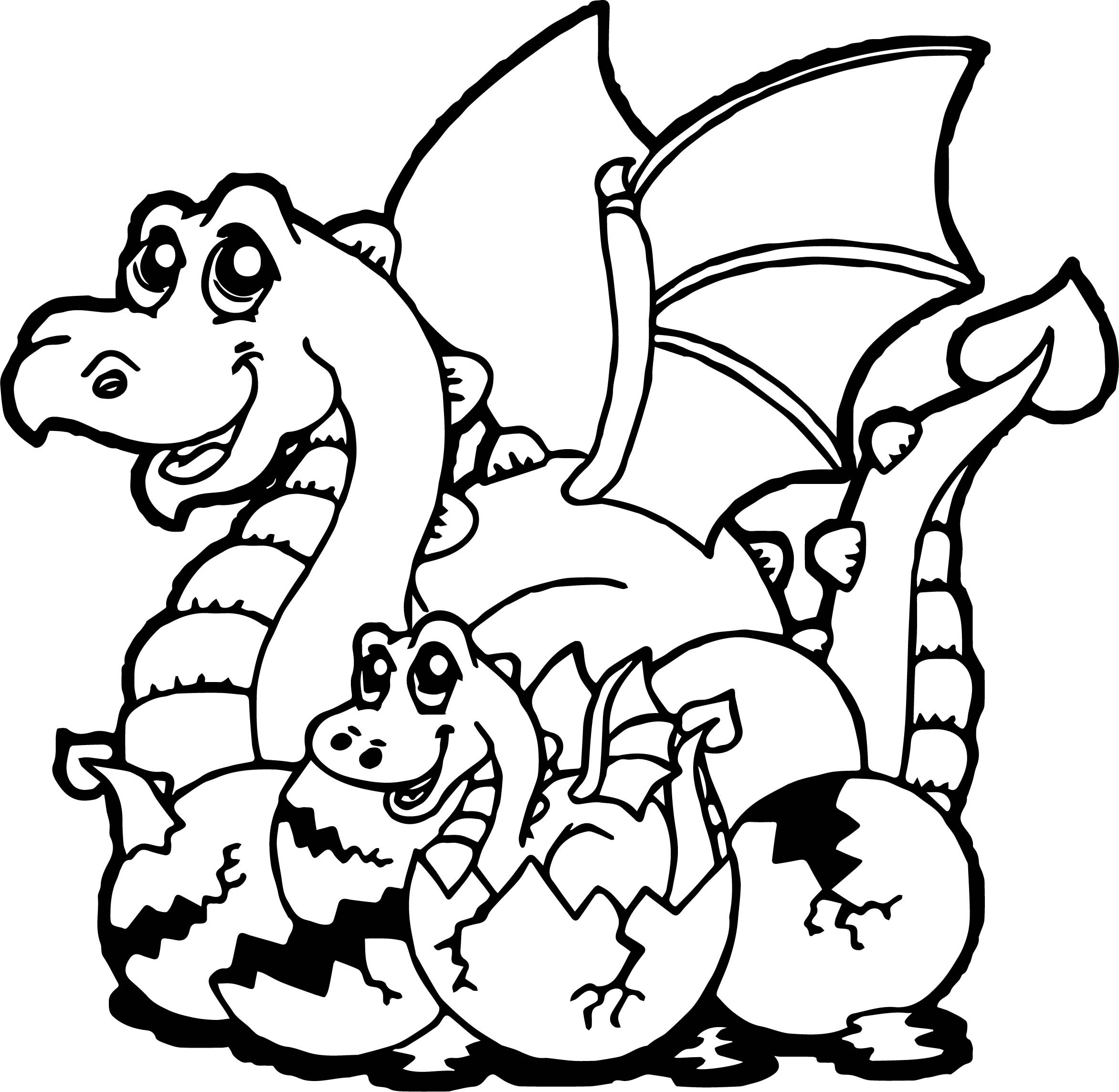 Baby Dragon Coloring Page
 Baby Dragon Cartoon Coloring Page