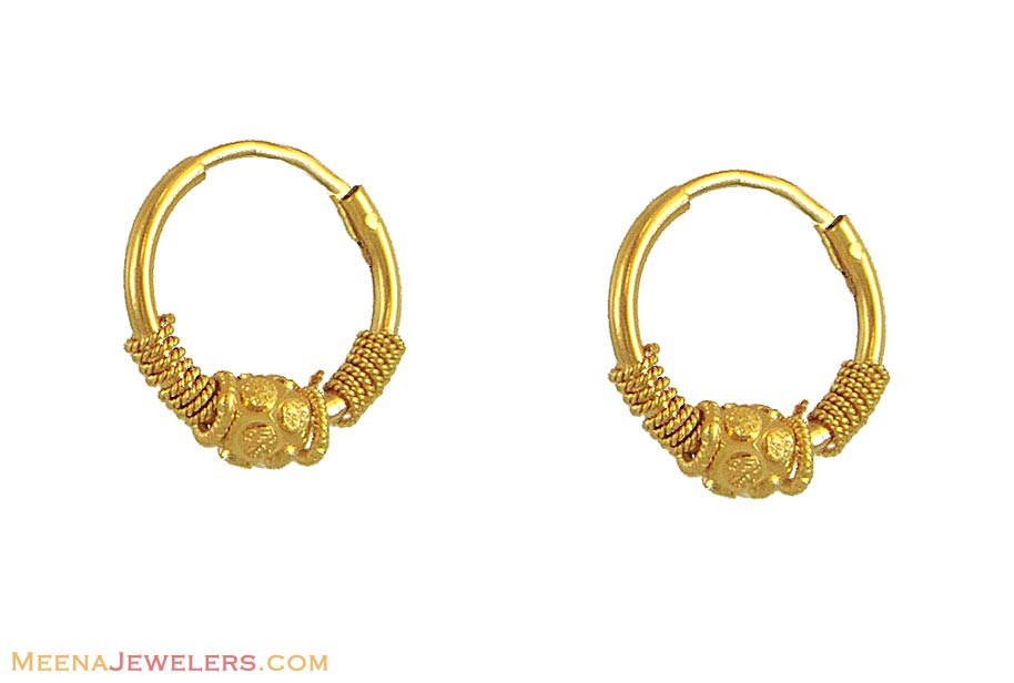 Baby Earrings Gold
 21k Gold Baby Hoops ErHp 21k yellow gold designer