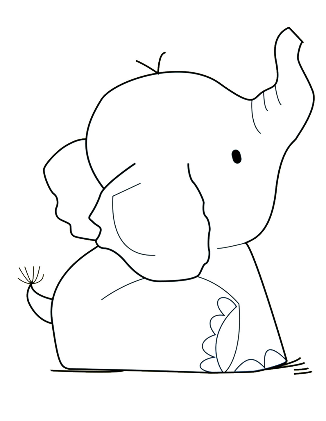 Baby Elephant Coloring Pages
 Funny Elephant Coloring Pages