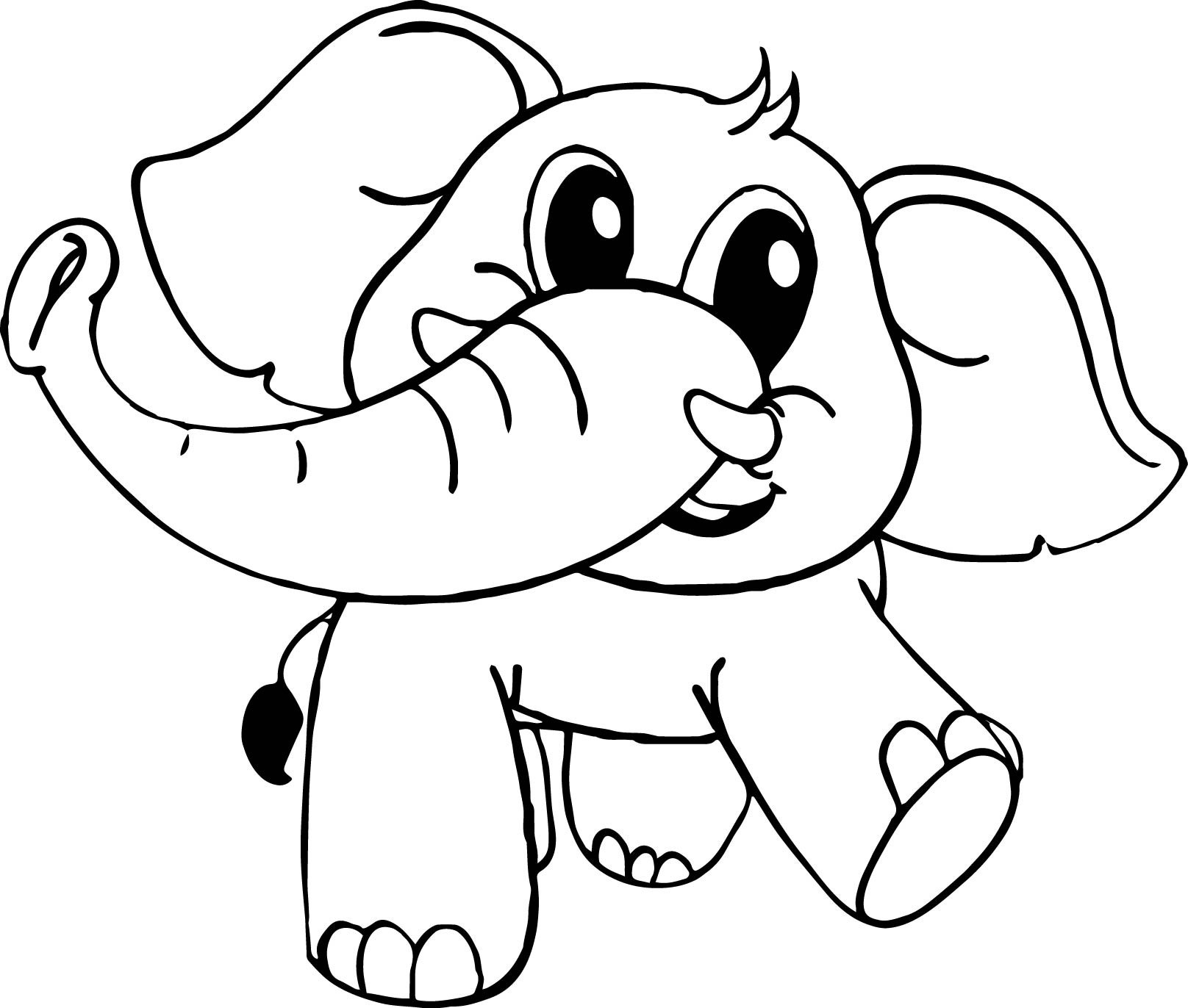 Baby Elephant Coloring Pages
 Baby Cartoon Elephant Coloring Page