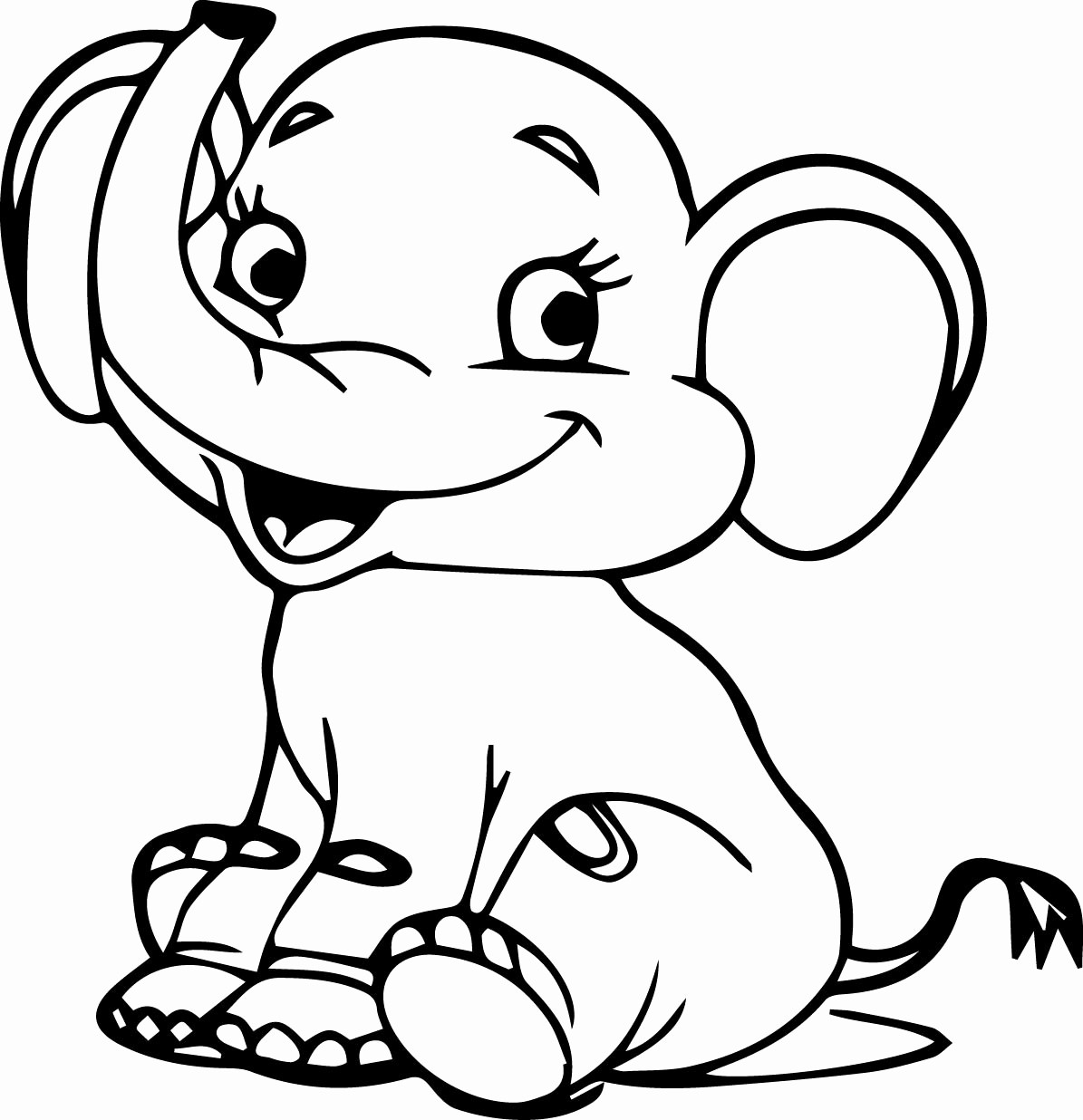 Baby Elephant Coloring Pages
 Cute Baby Elephant Drawing at GetDrawings