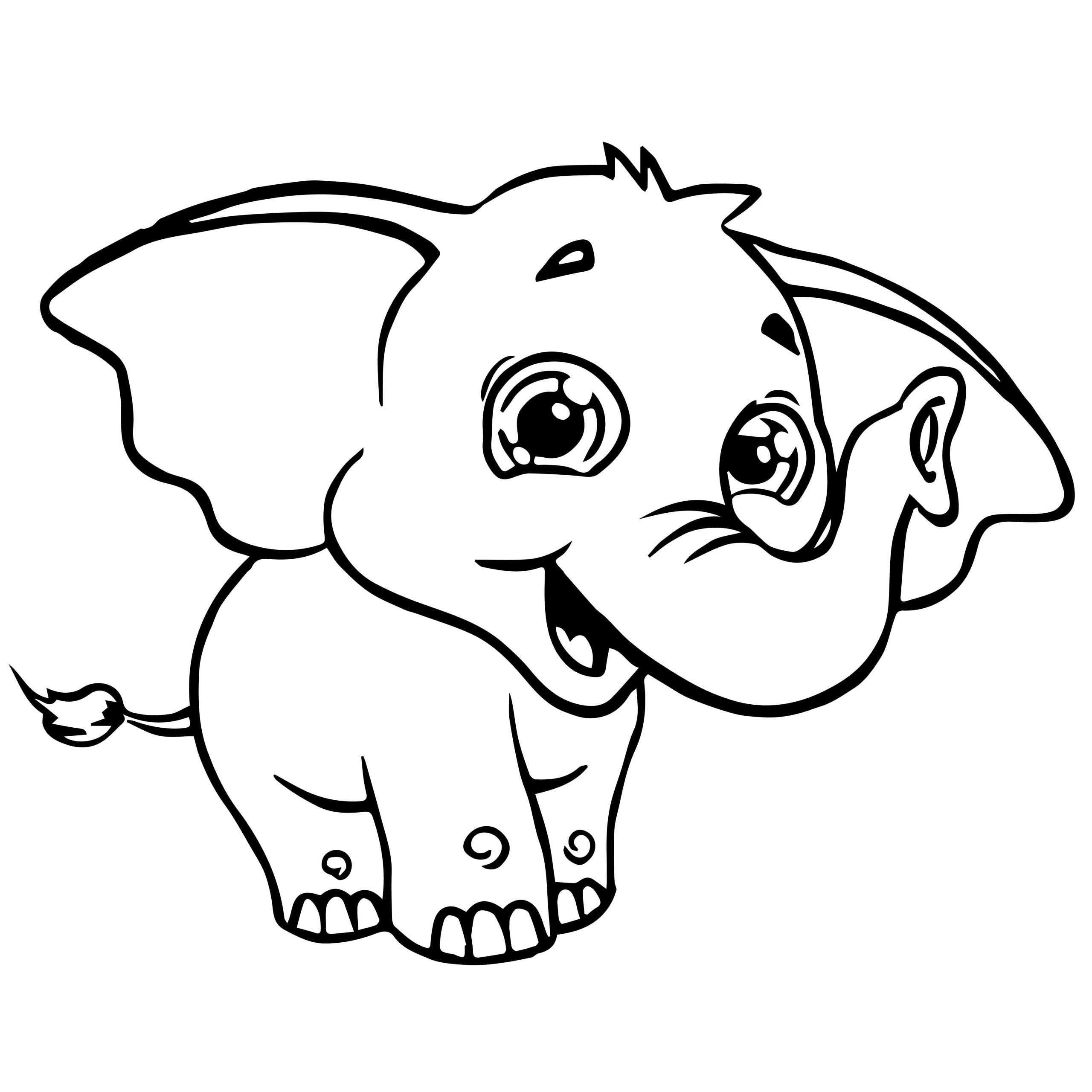 Baby Elephant Coloring Pages
 Sweety Elephant Coloring Page