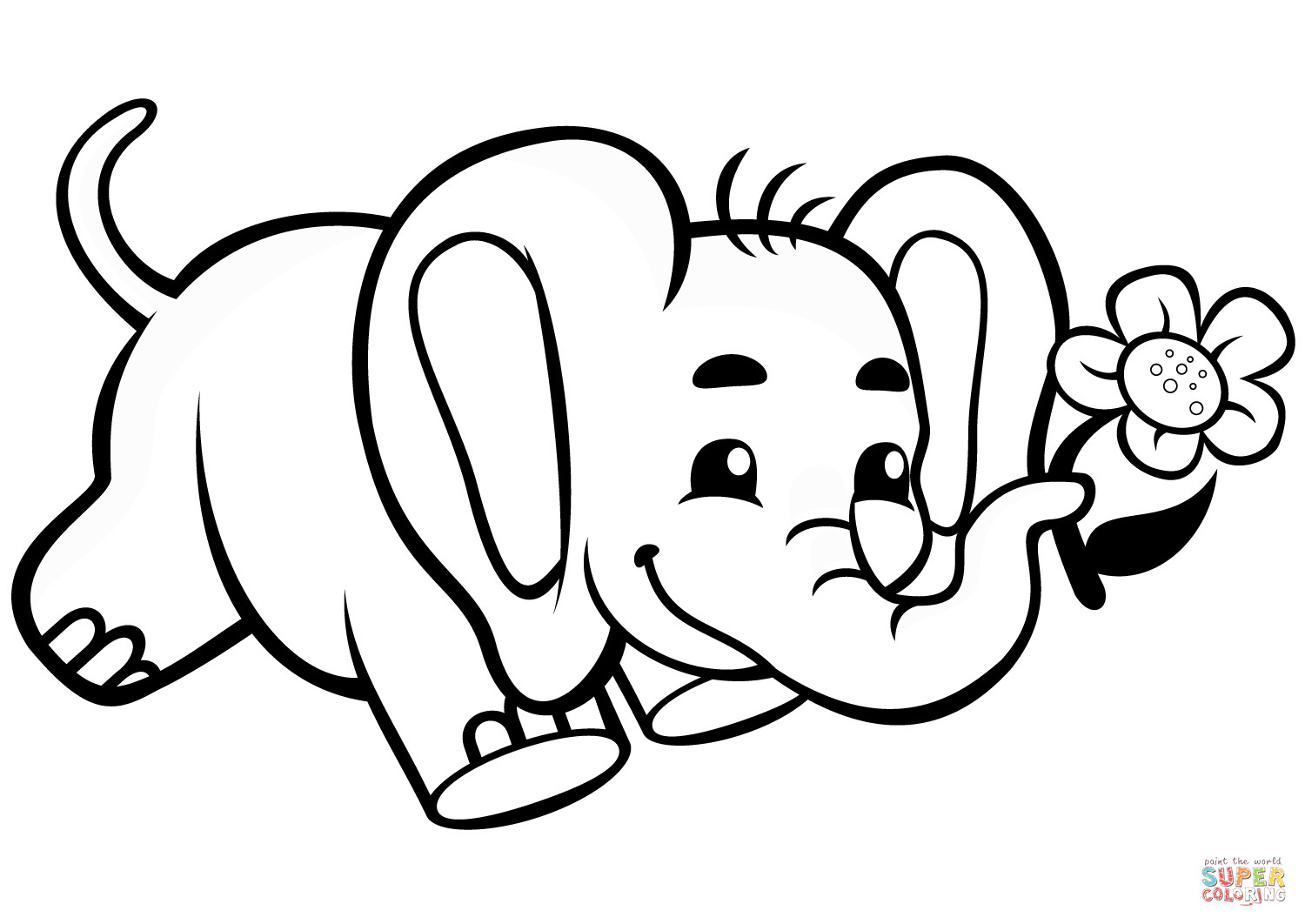 Baby Elephant Coloring Pages
 Cute Baby Elephant Coloring Pages Sketch Coloring Page