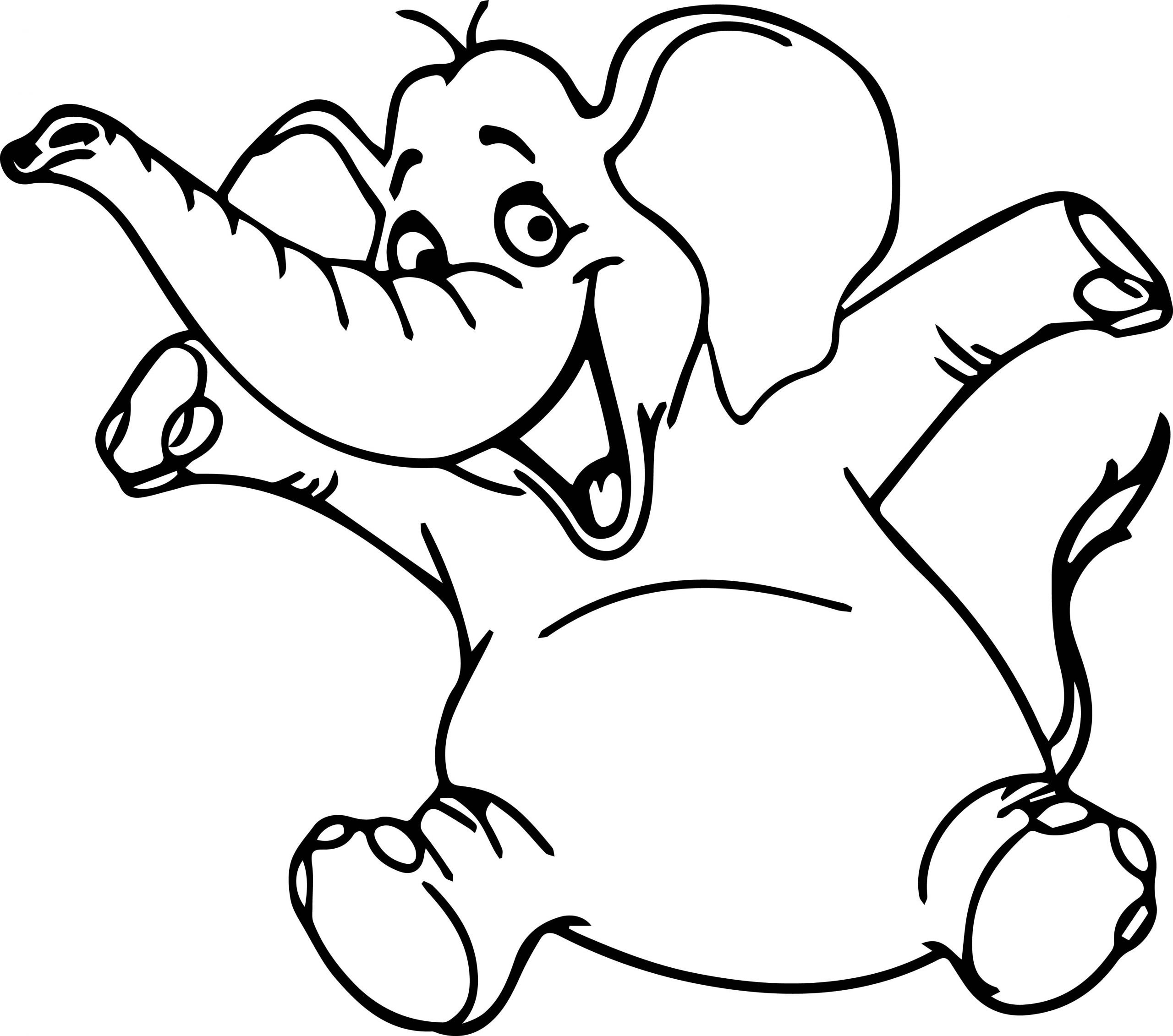 Baby Elephant Coloring Pages
 Cartoon Baby Elephant Coloring Page