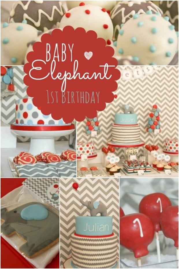 Baby Elephant Party Supplies
 Baby Elephant Themed First Birthday Party