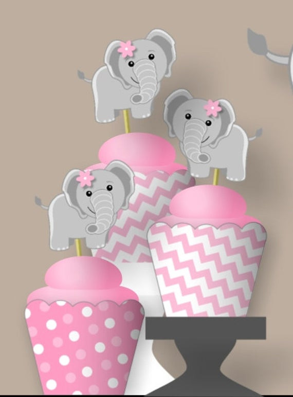 Baby Elephant Party Supplies
 Pink Elephant 1st Birthday Party or Baby Shower Decorations