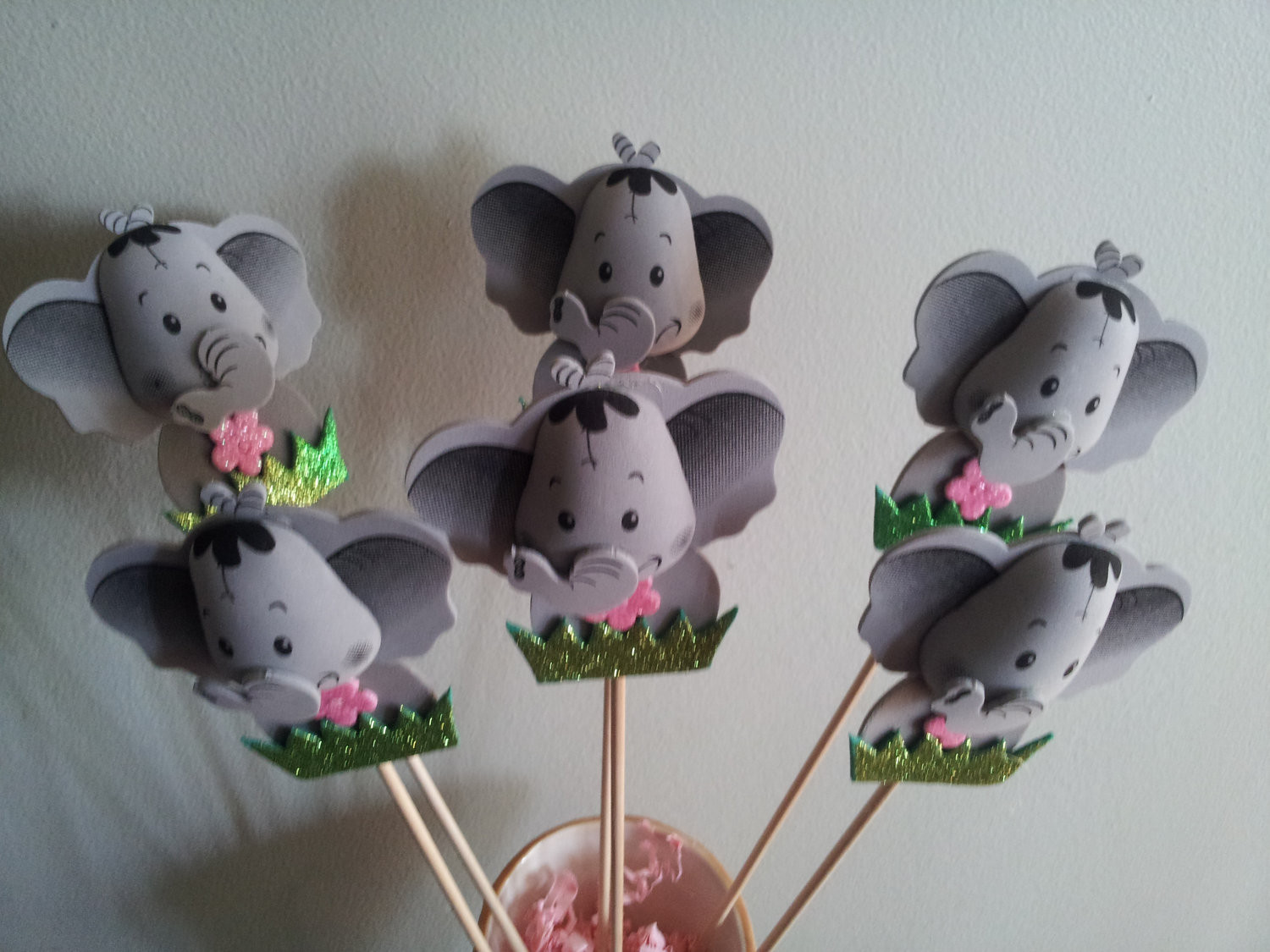 Baby Elephant Party Supplies
 6 foam ELEPHANT centerpieces party decorations