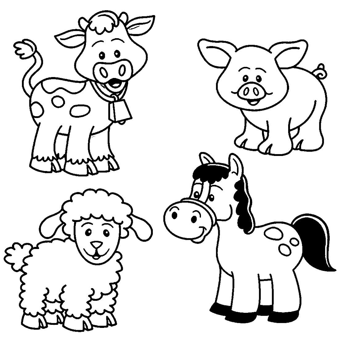 Baby Farm Animals Coloring Pages
 Printable Animal Coloring