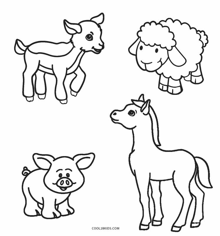Baby Farm Animals Coloring Pages
 Free Printable Farm Animal Coloring Pages For Kids
