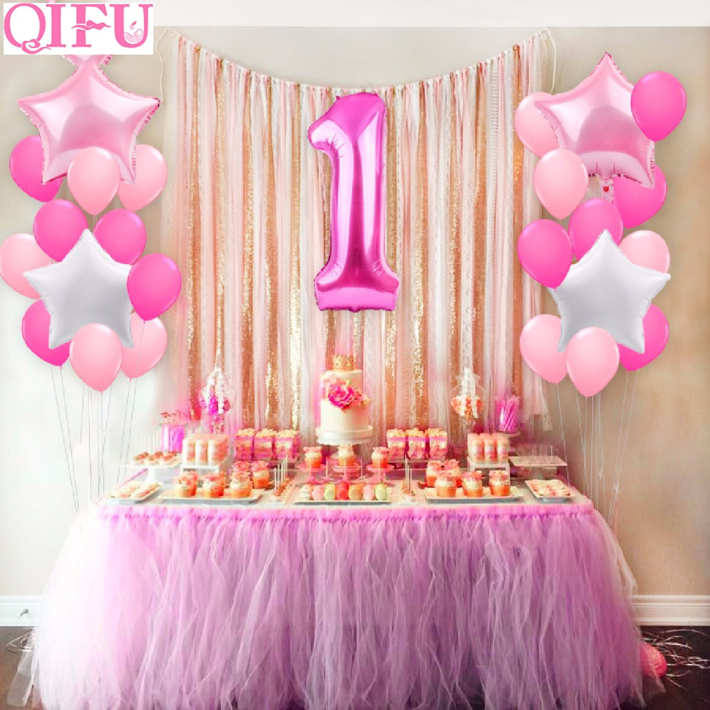 Baby First Birthday Decoration Ideas
 QIFU 25pcs e Year Old 1st birthday Balloons Girl Baby