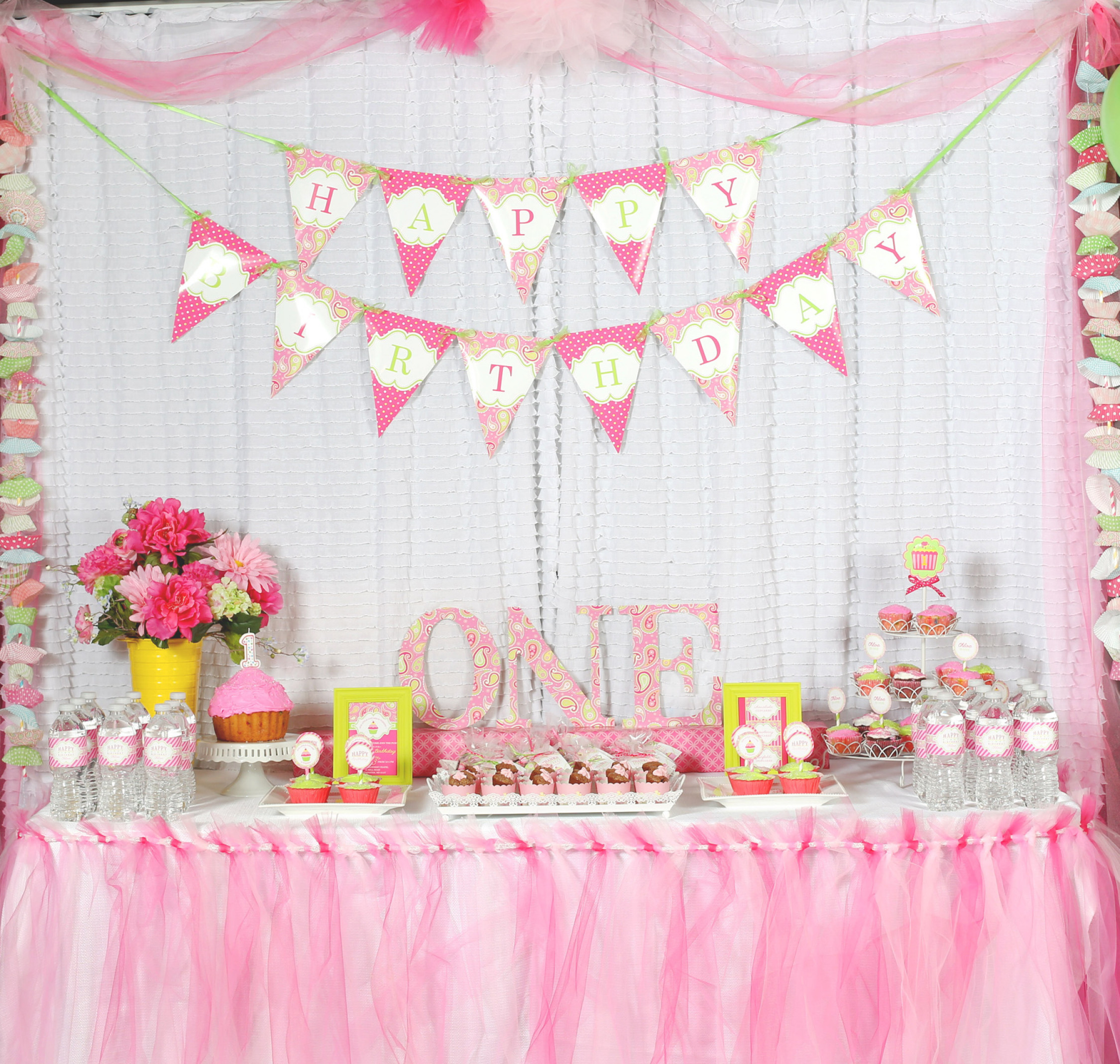 Baby First Birthday Decoration Ideas
 A Cupcake Themed 1st Birthday party with Paisley and Polka