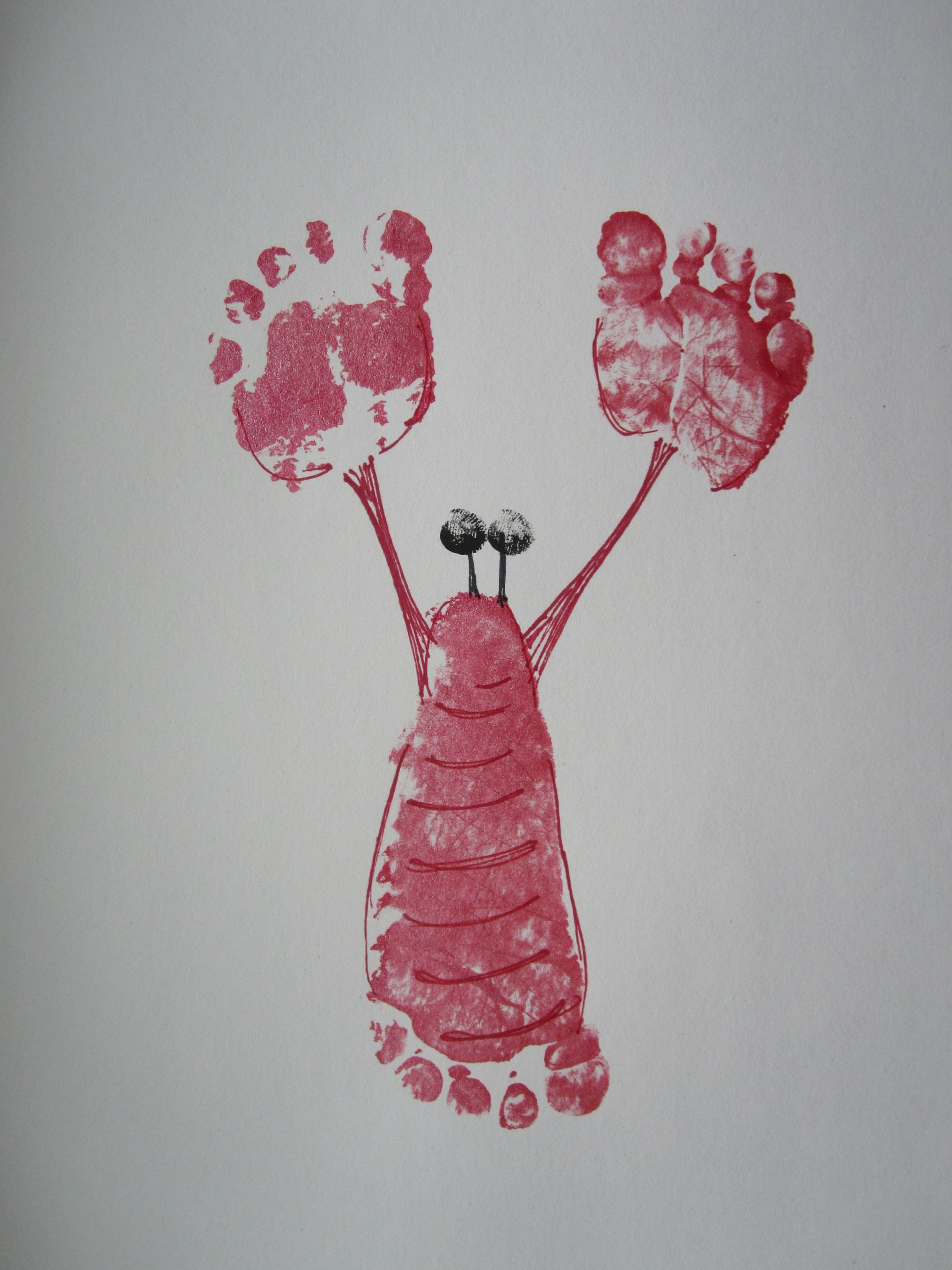 Baby Footprint Crafts
 Baby crafts Footprint lobster