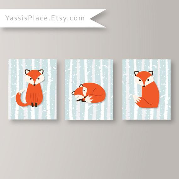 Baby Fox Nursery Decor
 Fox Nursery Decor Boy Girl Nursery Art Fox Print Fox Home