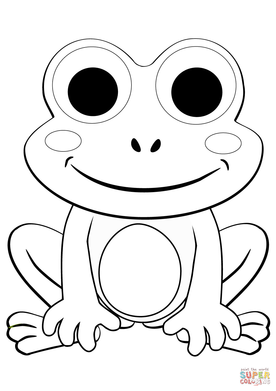 Baby Frog Coloring Pages
 Cute Cartoon Frog coloring page
