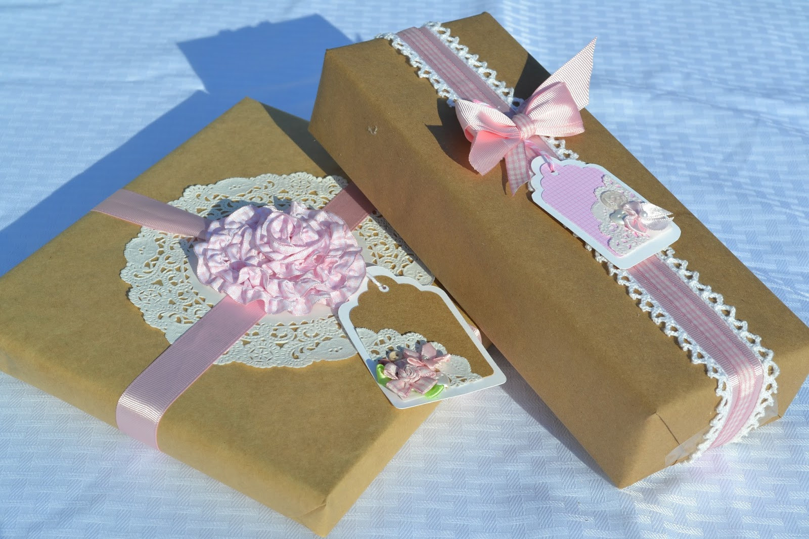 Baby Gift Wrapping Creative Ideas
 Corner of Plaid and Paisley Gift Wrapping Posts