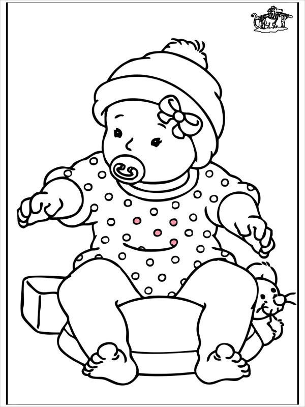 Baby Girl Coloring Page
 9 Baby Girl Coloring Pages JPG AI Illustrator Download