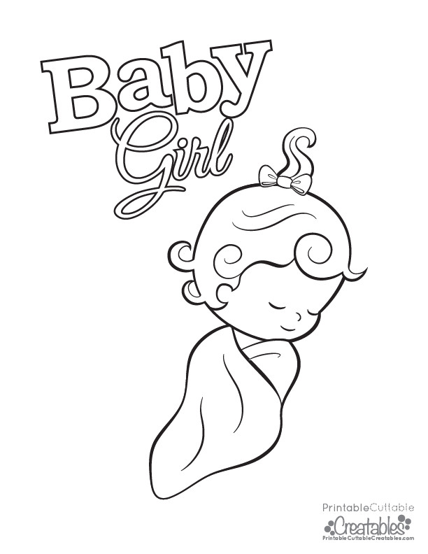 Baby Girl Coloring Page
 Baby Girl Free Printable Coloring Page