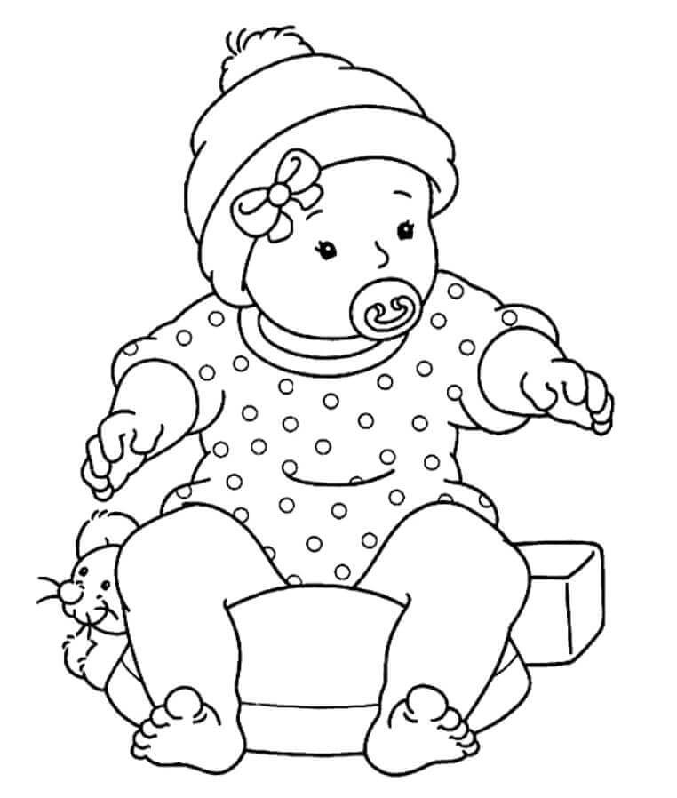 Baby Girl Coloring Page
 Cute And Latest Baby Coloring Pages