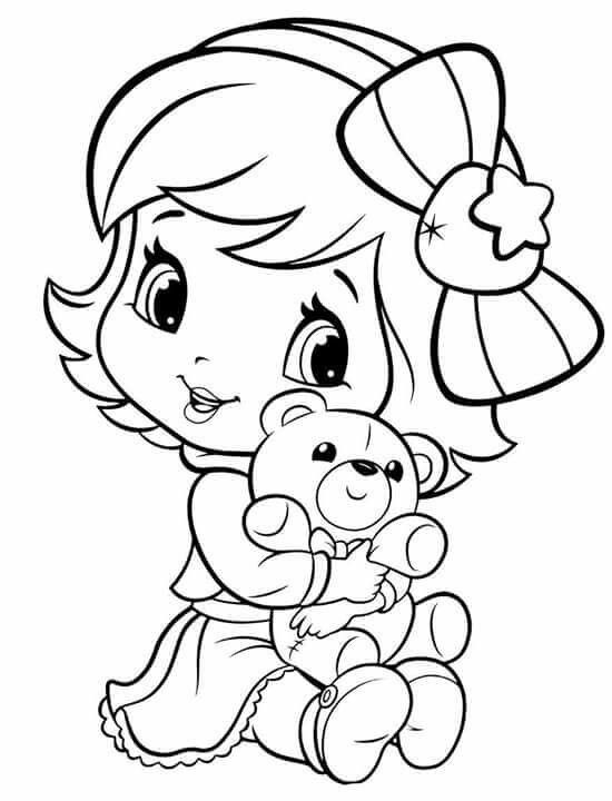 Baby Girl Coloring Page
 Baby Strawberry Shortcake Rocks