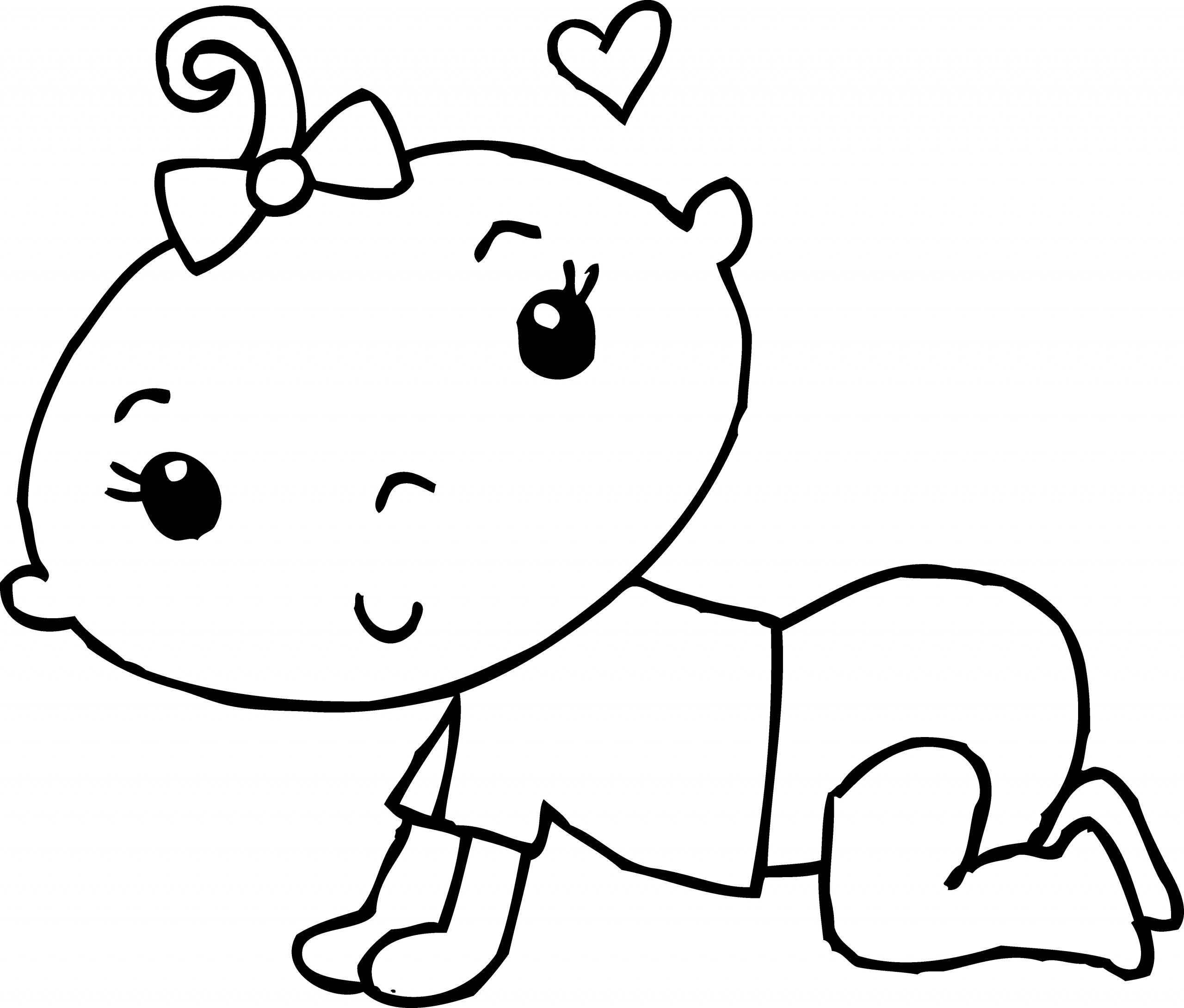 Baby Girl Coloring Page
 Cute Baby Girl Coloring Page Free Clip Art