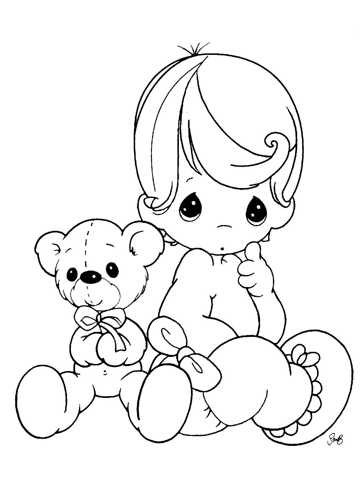 Baby Girl Coloring Page
 Free Printable Baby Coloring Pages For Kids