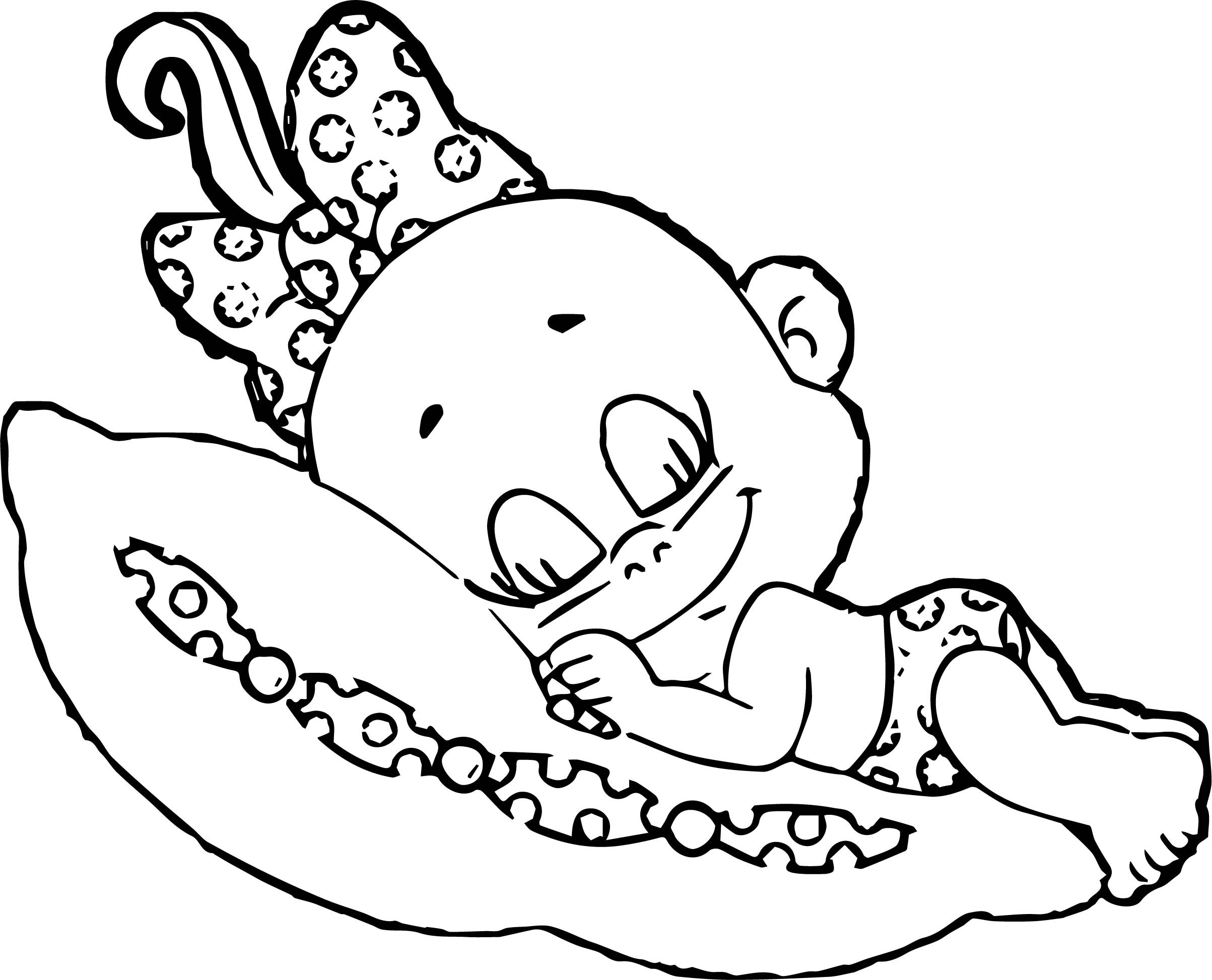 Baby Girl Coloring Page
 Baby Cartoon Girl Coloring Page