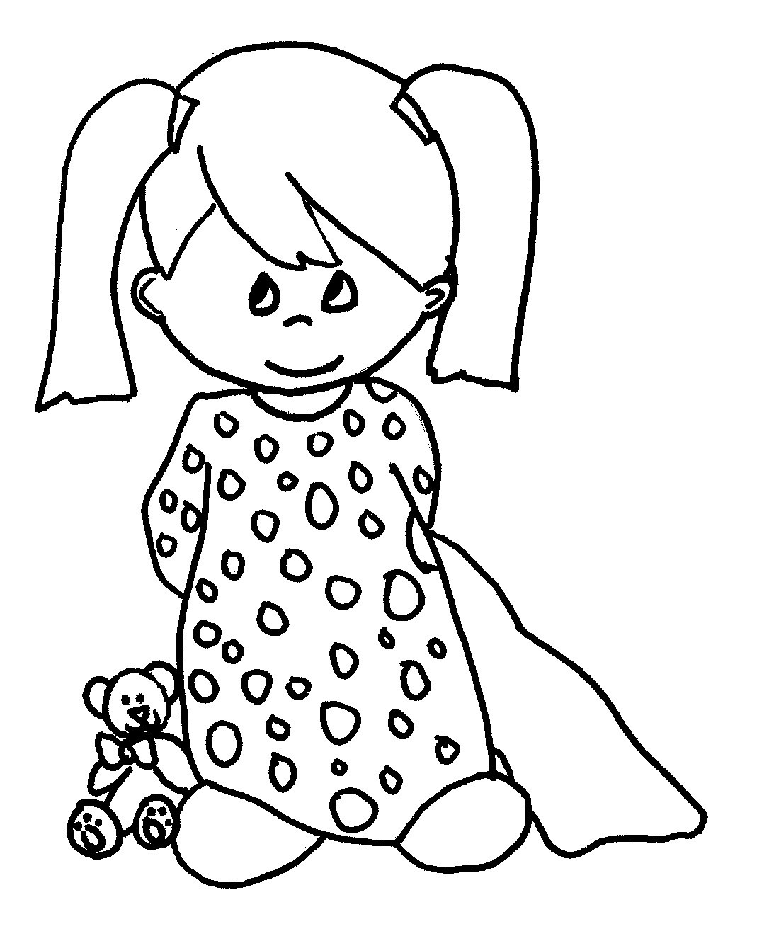 Baby Girl Coloring Page
 Free Printable Baby Coloring Pages For Kids